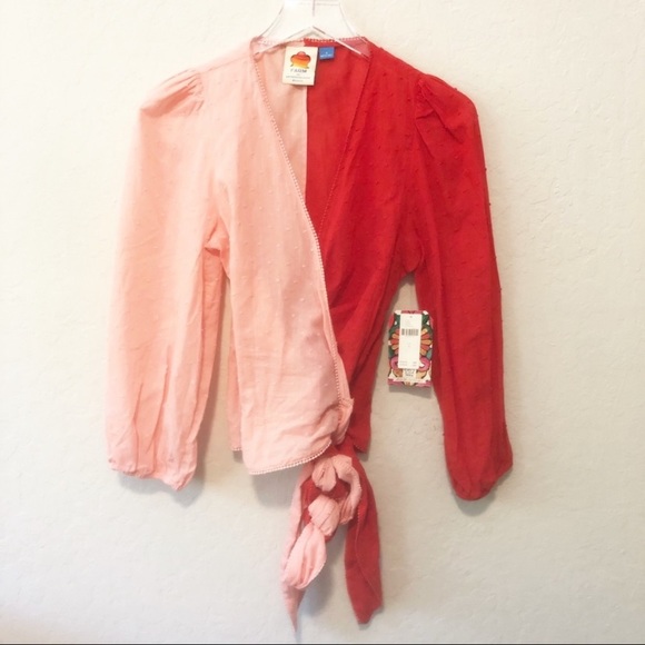NWT ANTHRO FARM RIO colorblocked Wrap Blouse - Picture 2 of 4